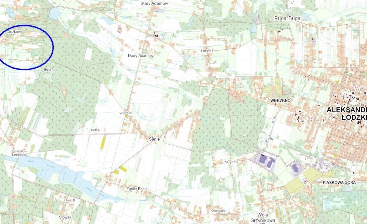 działka na sprzedaż - Aleksandrów Łódzki (gw), Ciężków