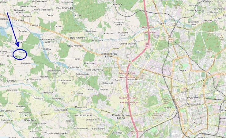 działka na sprzedaż - Lutomiersk, Trupianka, Orzechów